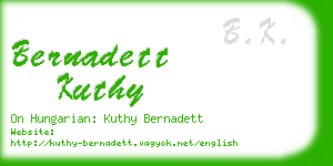 bernadett kuthy business card